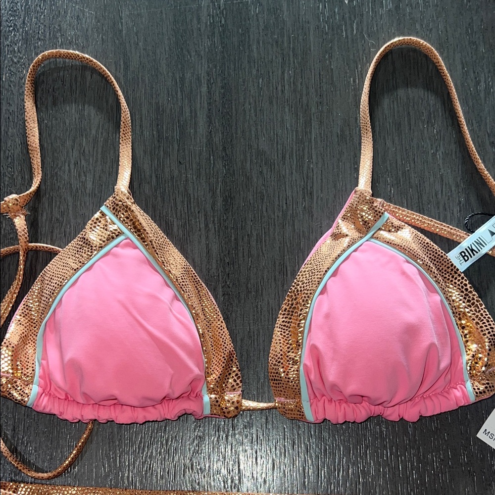 The Bikini Lab Pink and Gold Two-Piece Triangle Bikini - Picture 4 of 5